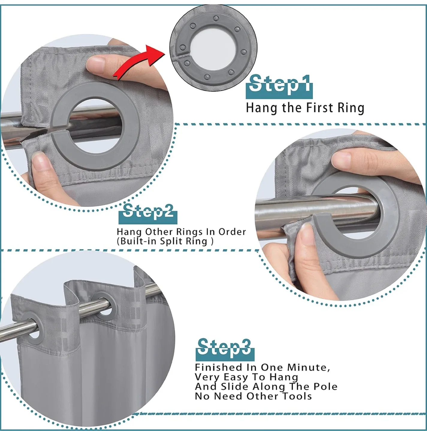 Shower Curtain- Grey image indicator(2)