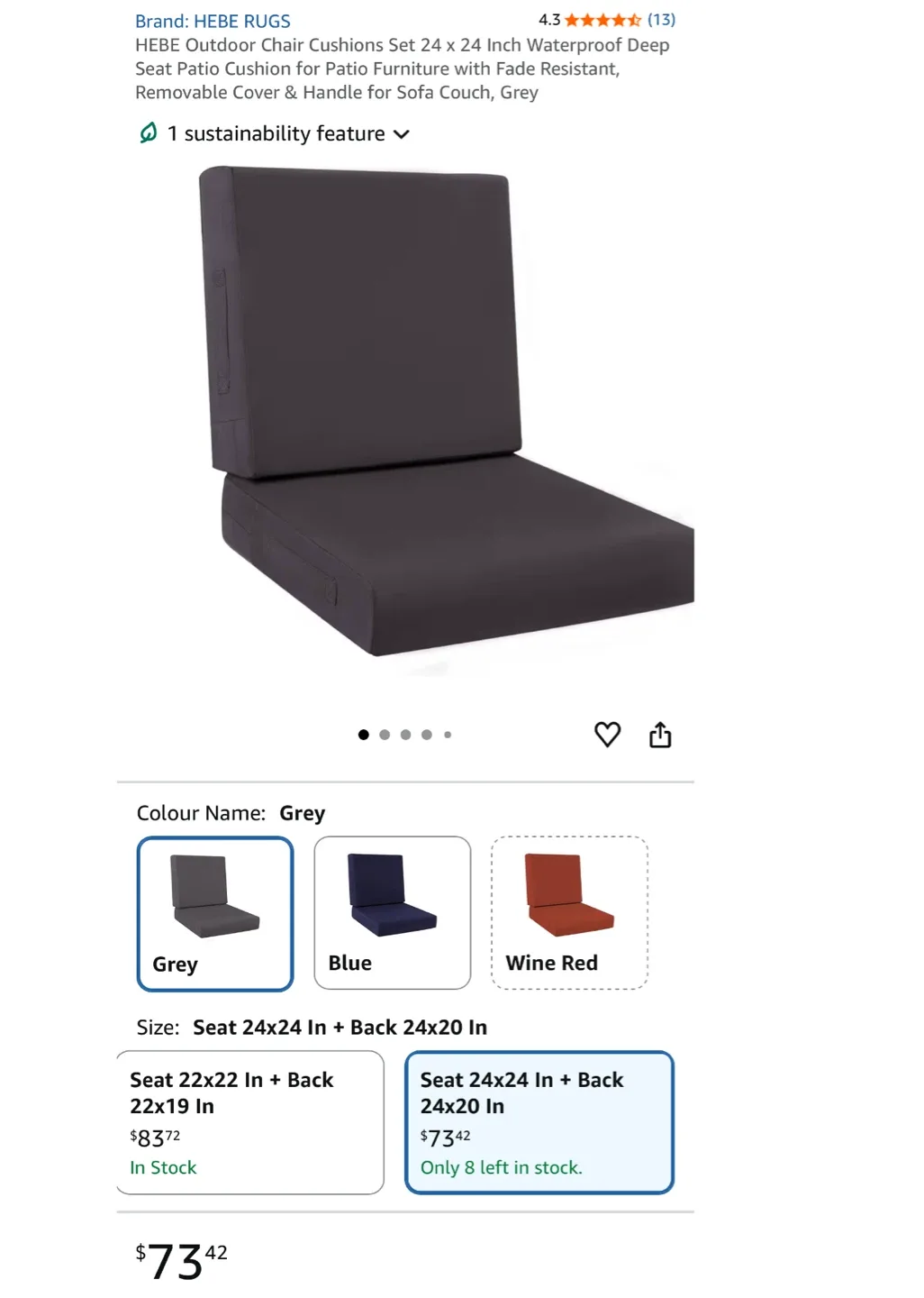 Hebe Deep Seat Patio Cushion Set image indicator(9)