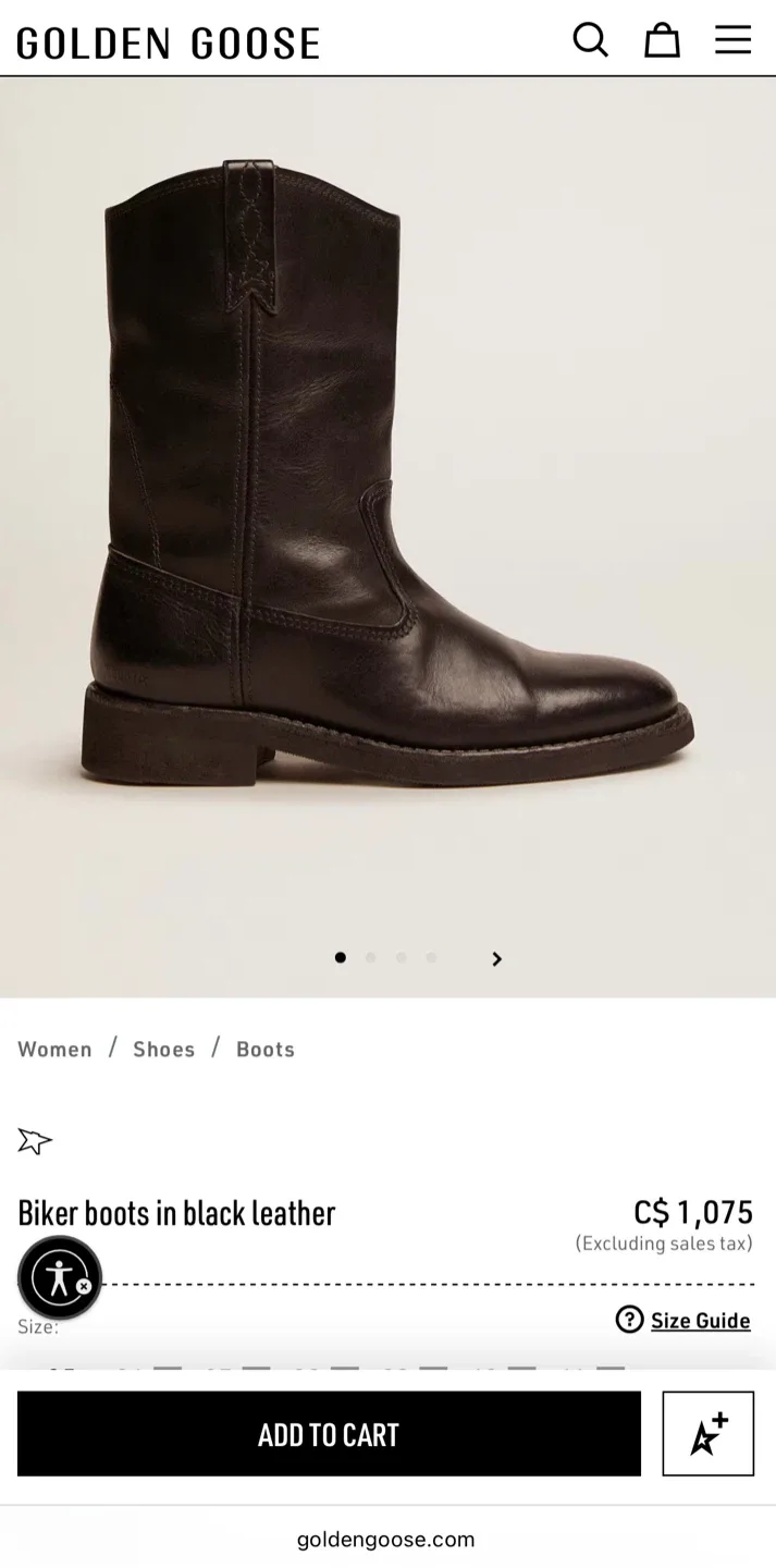 Golden Goose Black Leather Biker Boots size 38 Italy image indicator(2)