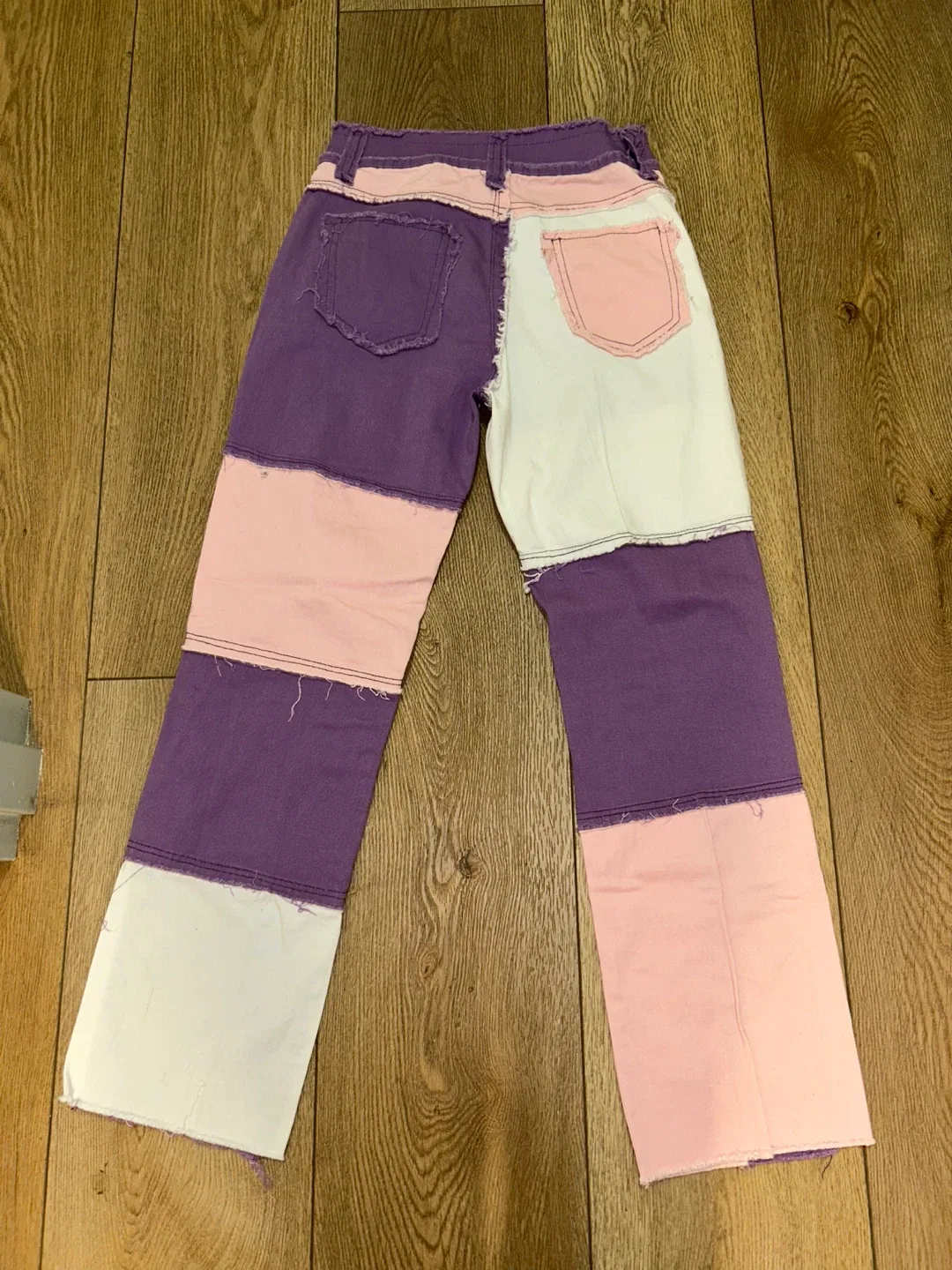 Patchwork Jeans - Pink, Purple, White image indicator(2)