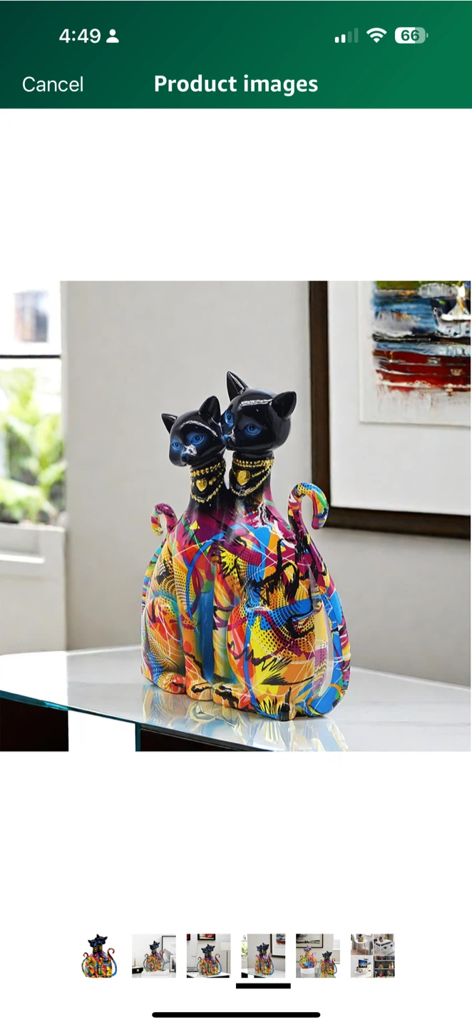Graffiti Egyptian Cat Sculpture - Multi B - photo 3
