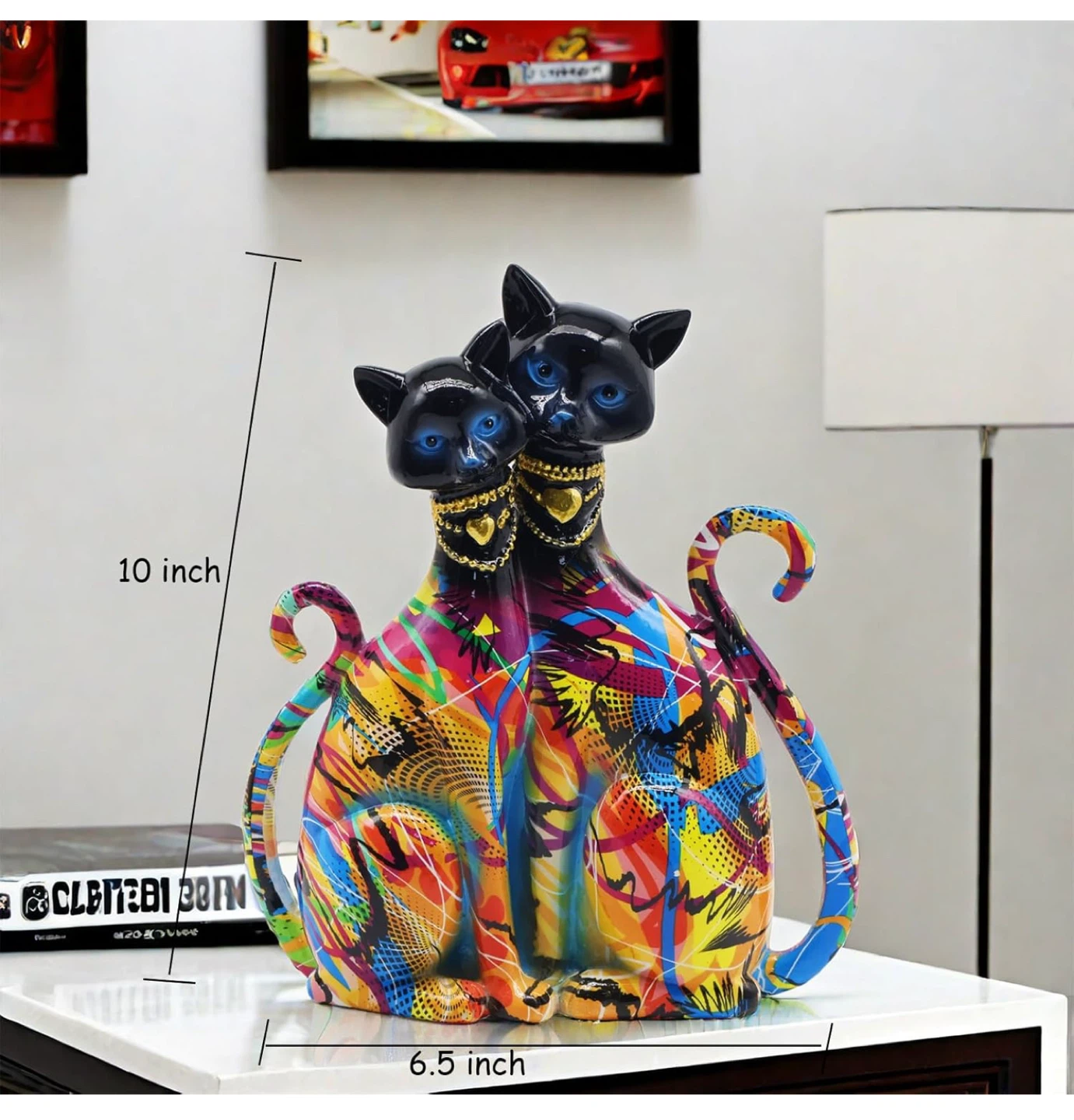 Graffiti Egyptian Cat Sculpture - Multi B - photo 2