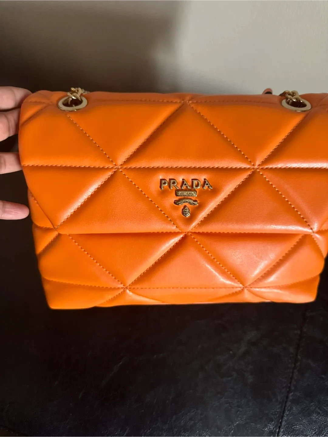 Orange Quilted Bag