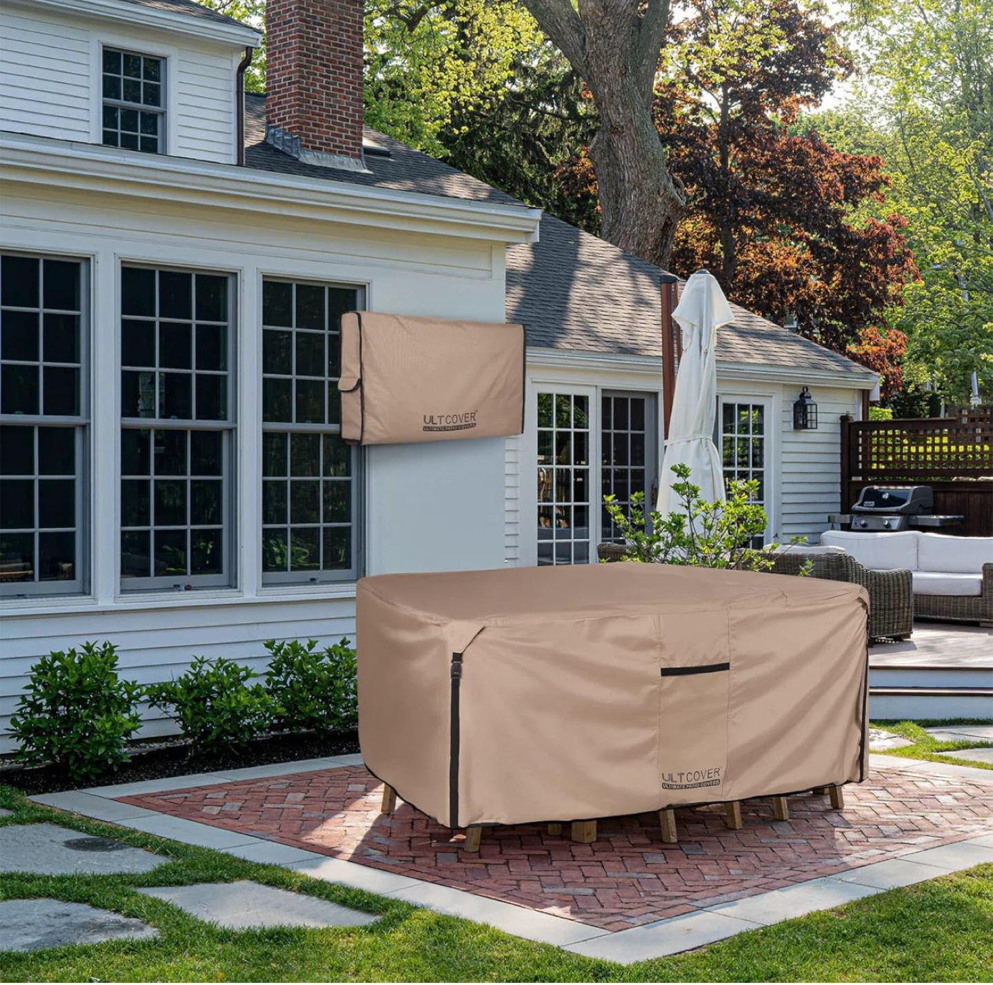 ULTCOVER Table Chair Set Cover - Brown - photo 2