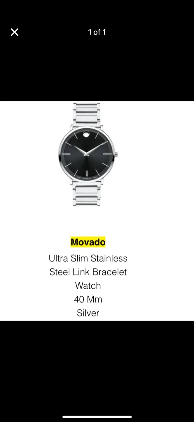 Movado Ultra Slim Stainless Steel Watch image indicator(3)
