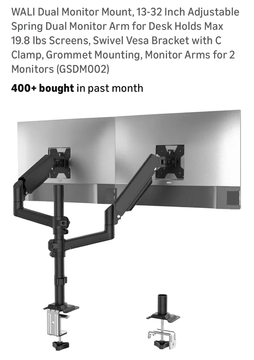 Dual Monitor Desk Mount