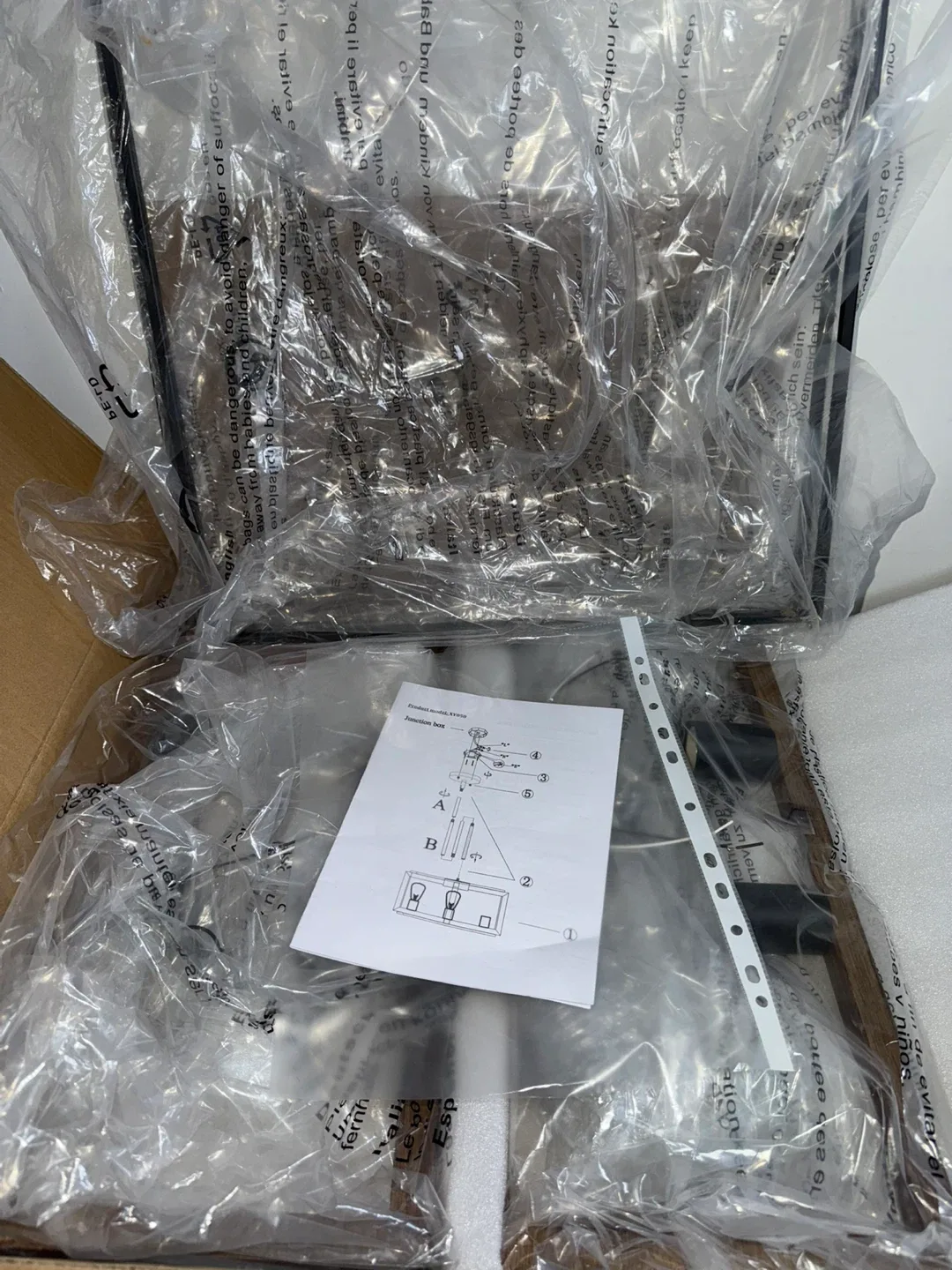 Big Farmhouse Chandelier,  Black&Wood Metal image indicator(8)