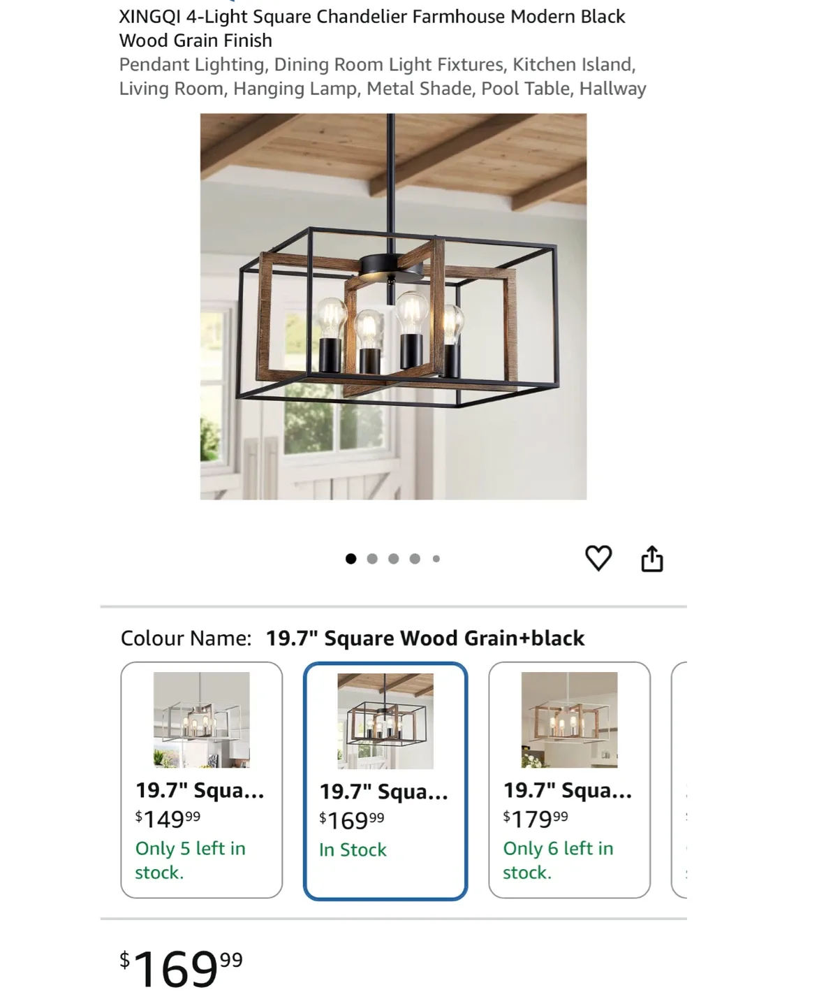 Big Farmhouse Chandelier,  Black&Wood Metal image indicator(7)