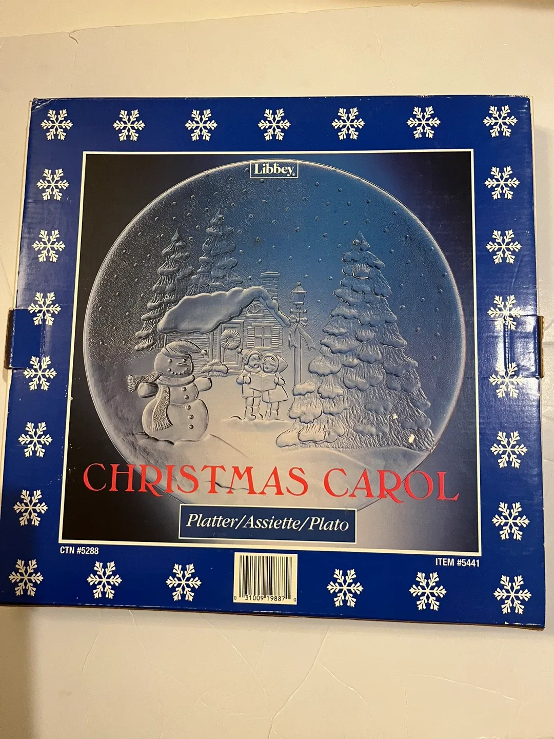 Libbey Christmas Carol Platter/Assiette/Plato