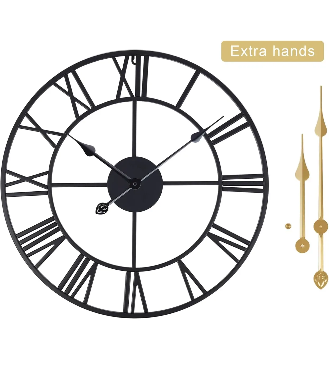 Lafocuse Large Roman Numeral Wall Clock - 22inch image indicator(2)