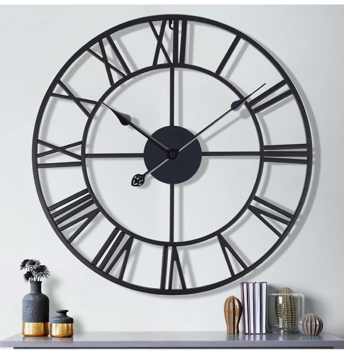 Lafocuse Large Roman Numeral Wall Clock - 22inch