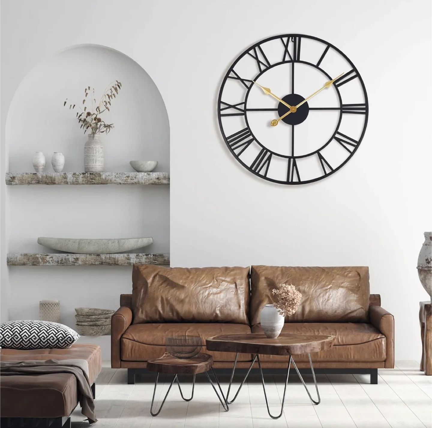 Lafocuse Large Roman Numeral Wall Clock - 22inch image indicator(4)