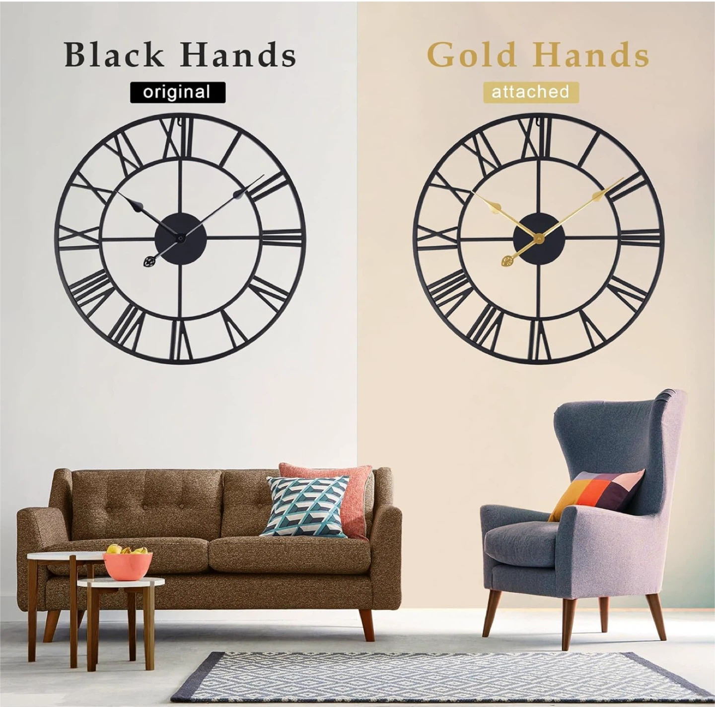 Lafocuse Large Roman Numeral Wall Clock - 22inch - photo 3