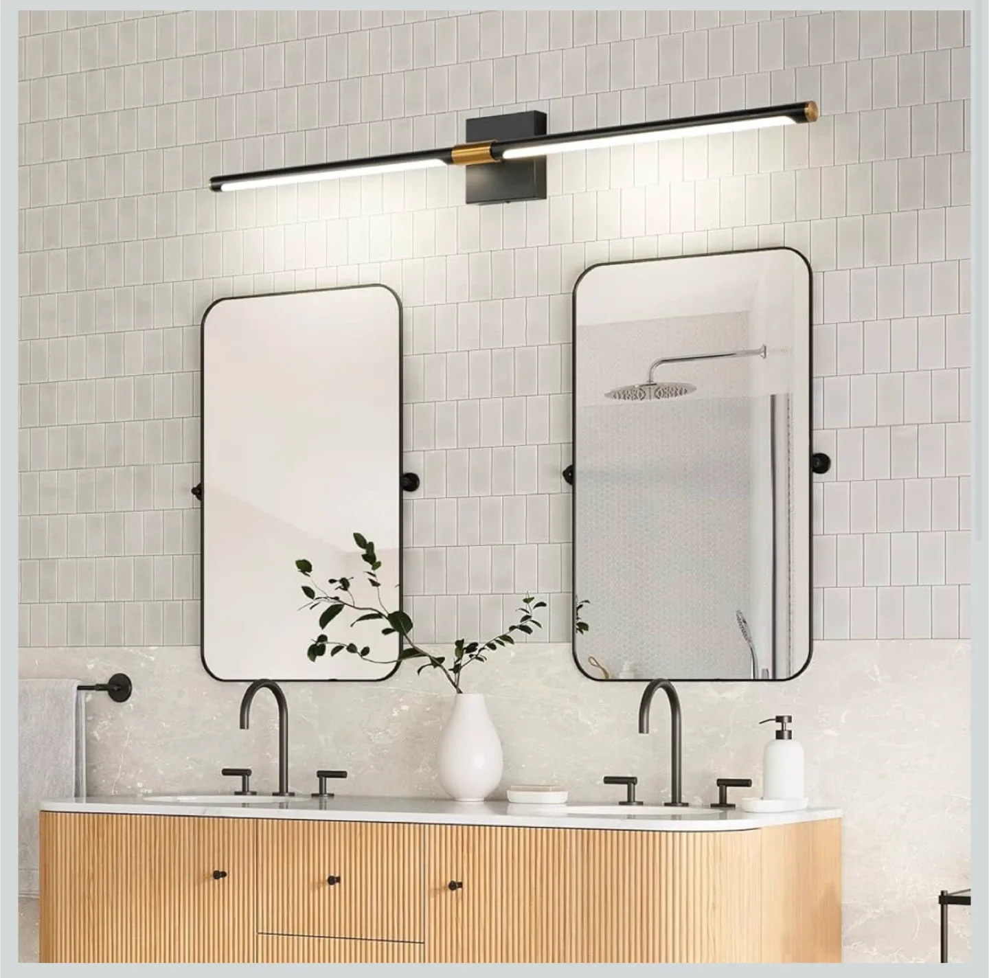 Faziyo 48inch Modern LED Vanity Light - Black & Gold image indicator(2)