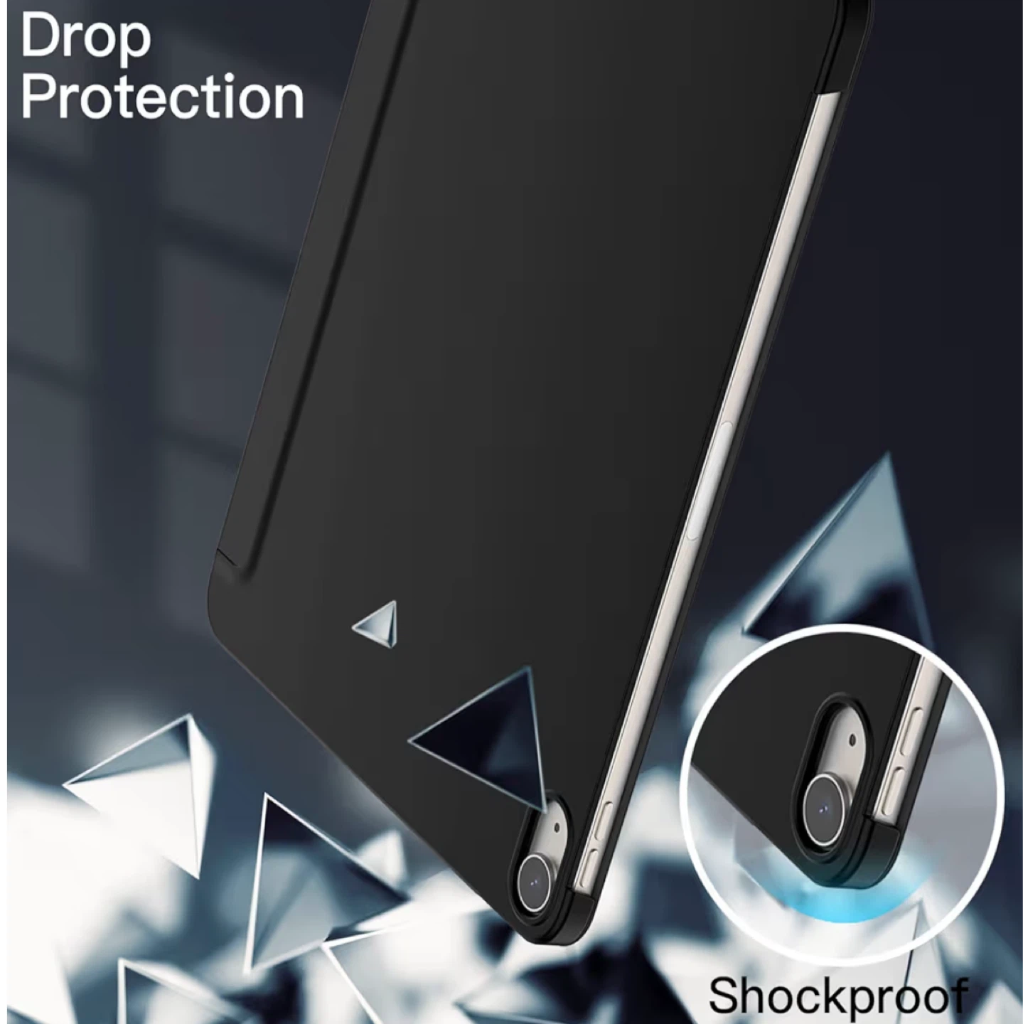 iPad Air case for 4th, 5th, 11-inch M3, M2 - Black - photo 3