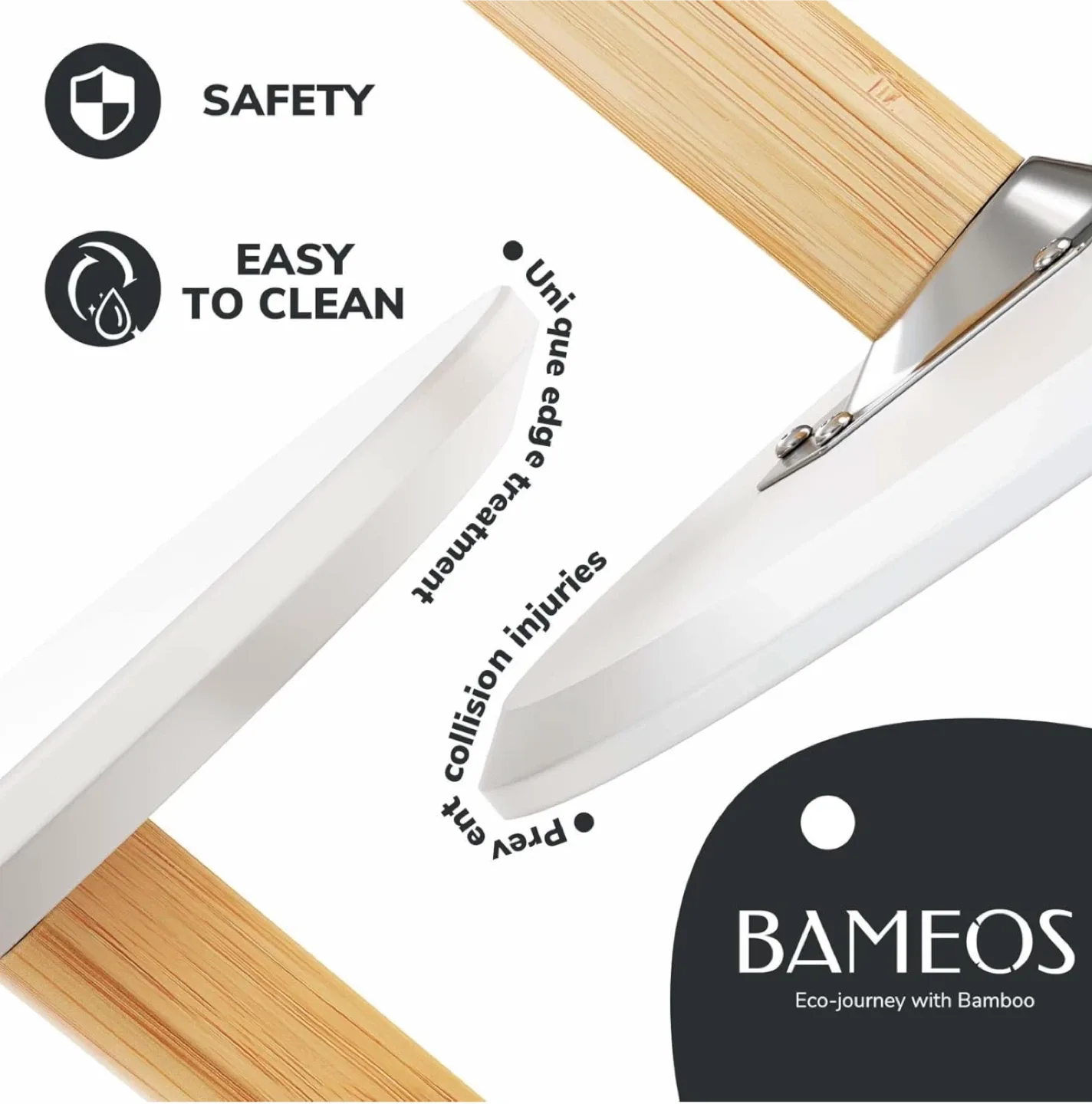 Bameos bamboo triangular Set of 2 White Nesting Side Tables image indicator(6)