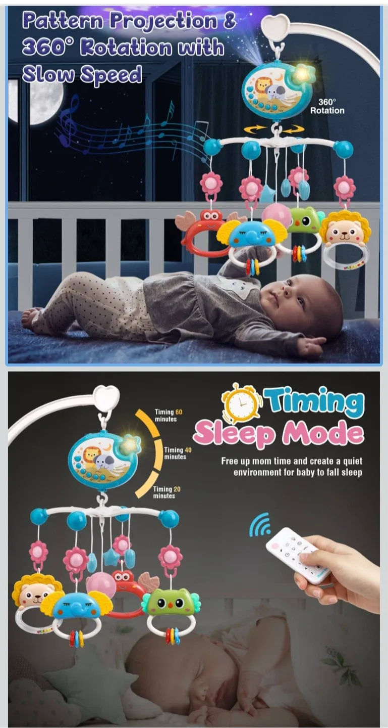 Crib Mobile with Music & Lights image indicator(2)
