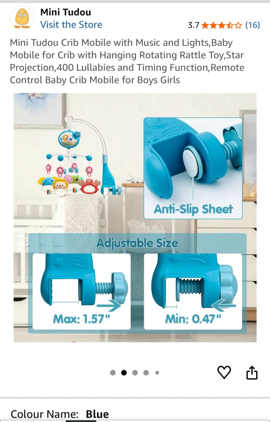 Crib Mobile with Music & Lights image indicator(3)