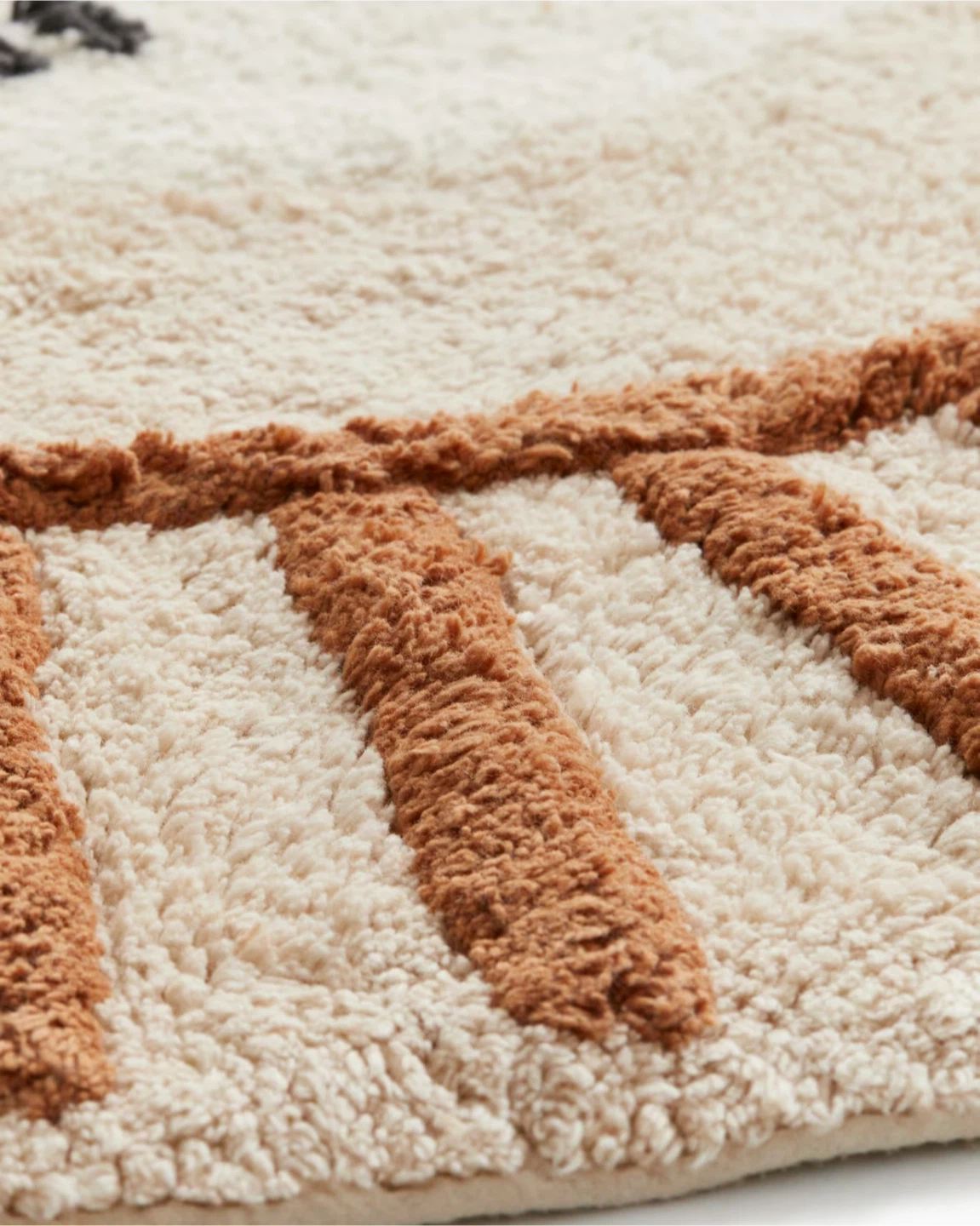 Beige lion round cotton rug - photo 3
