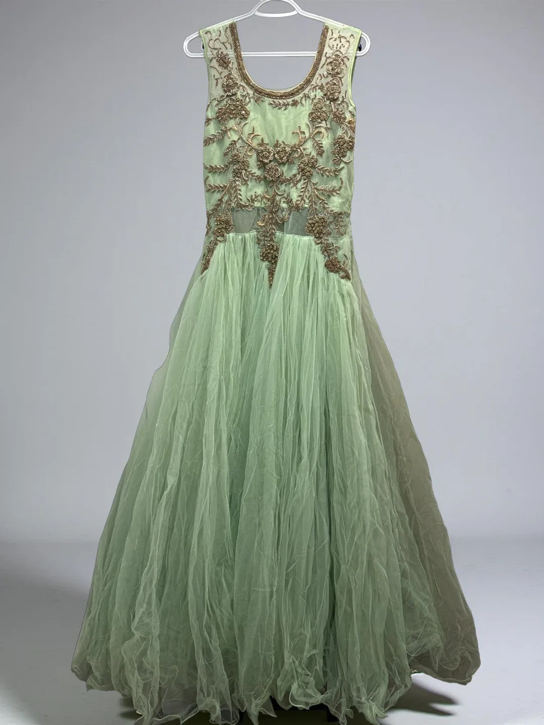 Mint Green Embroidered Gown – Brand New w/o Tags