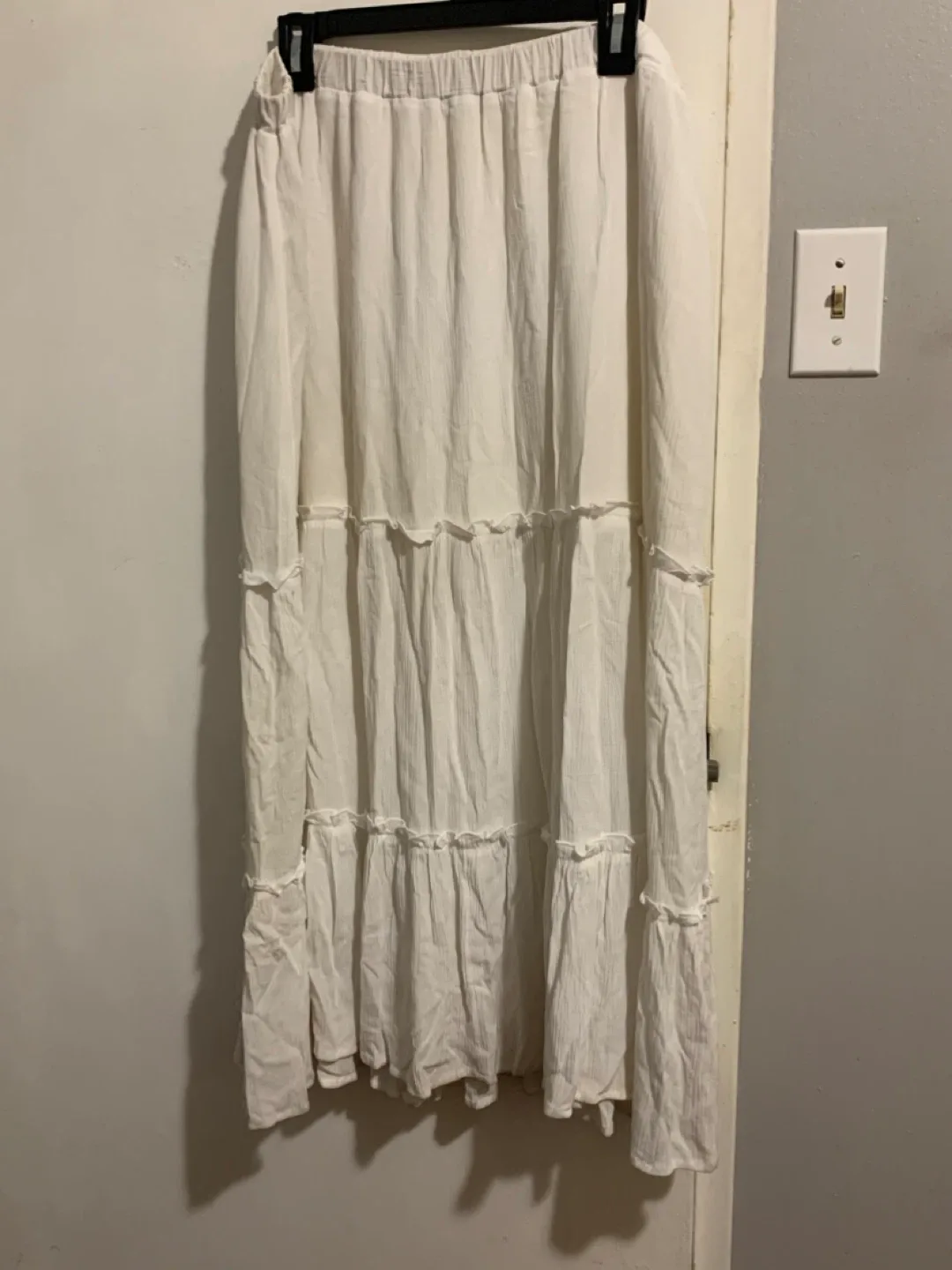 George White Tiered Maxi Skirt