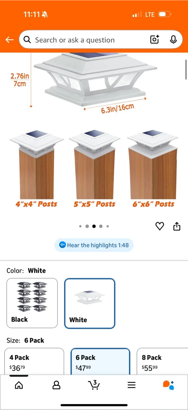 SIEDINLAR Solar Post Lights (6 Pack) NEW! image indicator(8)