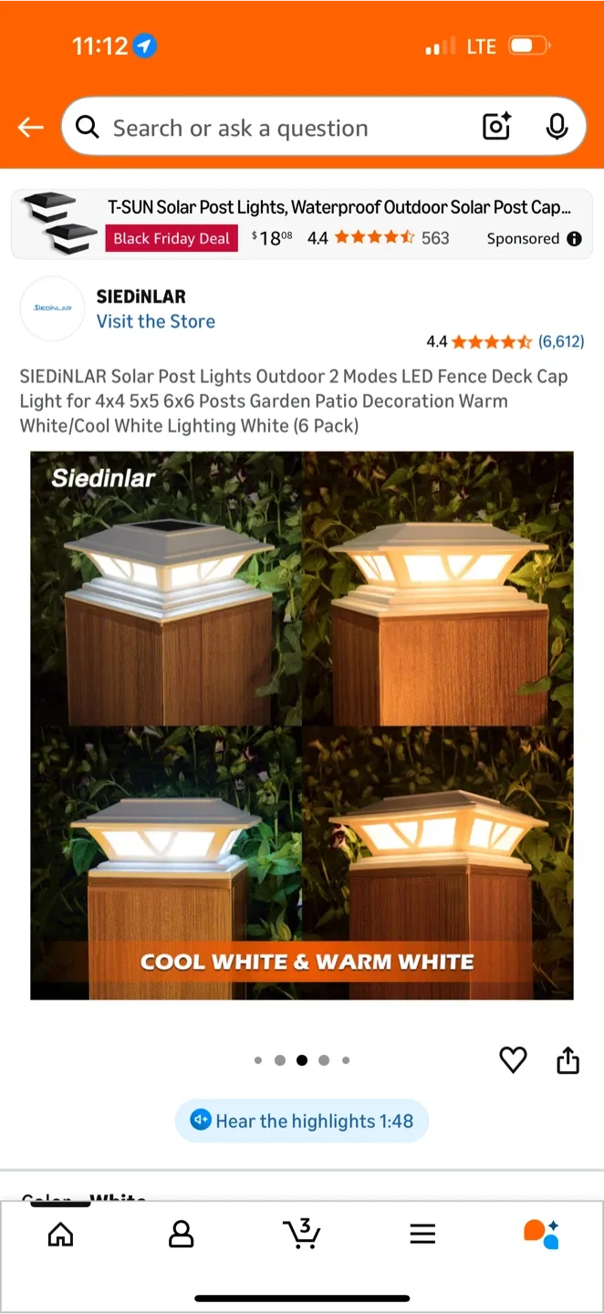 SIEDINLAR Solar Post Lights (6 Pack) NEW! image indicator(7)