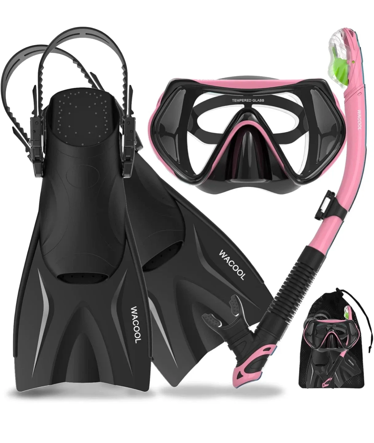 WACOOL Snorkeling Set - Mask, Fins, Snorkel