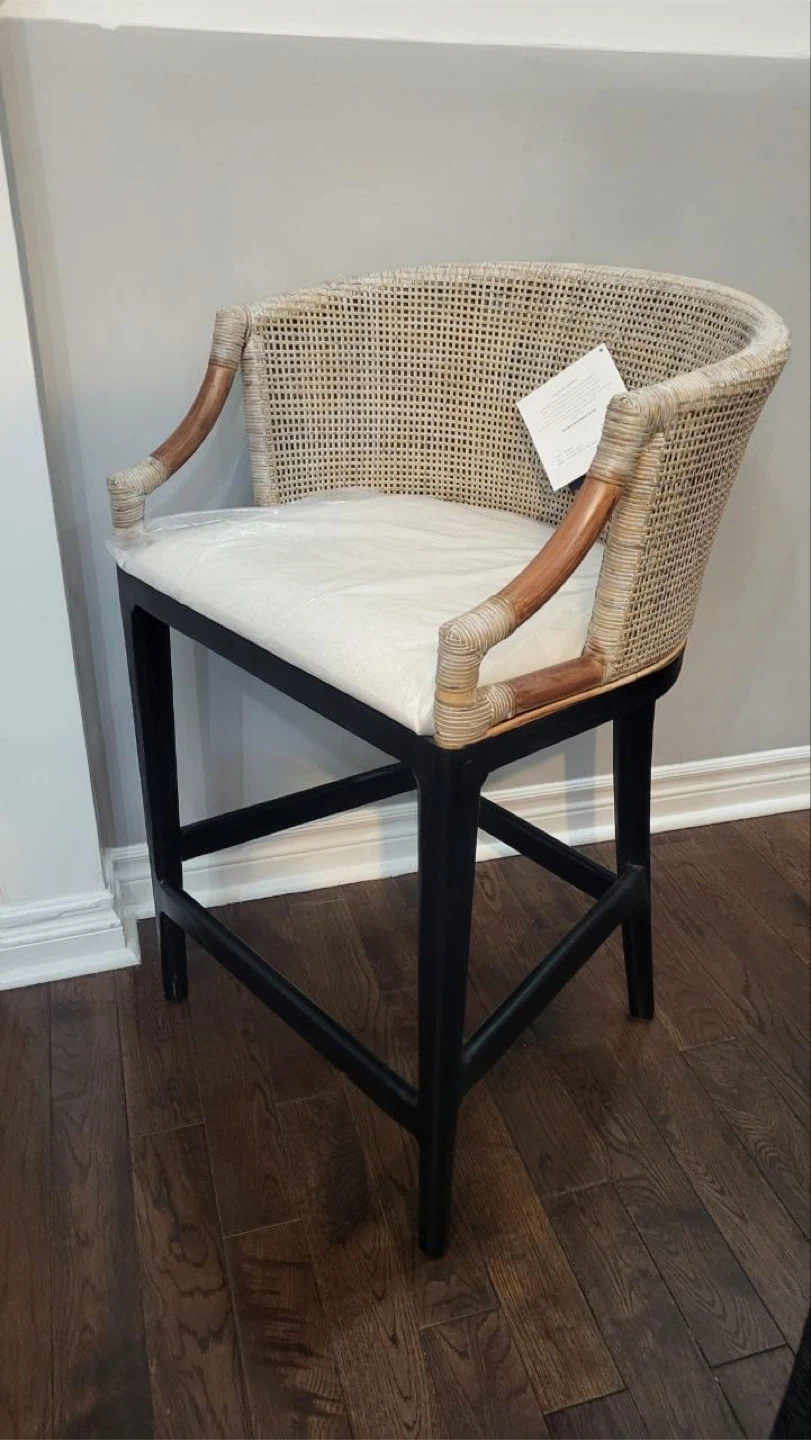 Woven Bar Stool with Arms - photo 4