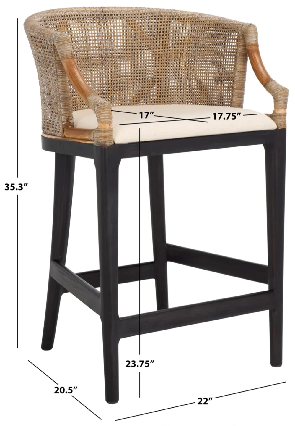 Woven Bar Stool with Arms - photo 5