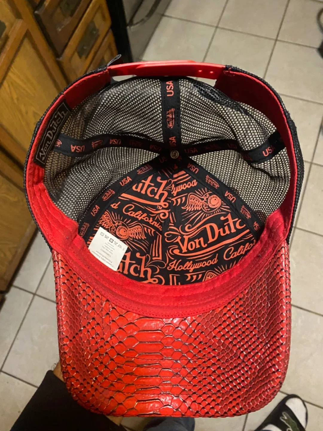 Von Dutch Red Snakeskin Trucker Hat image indicator(2)