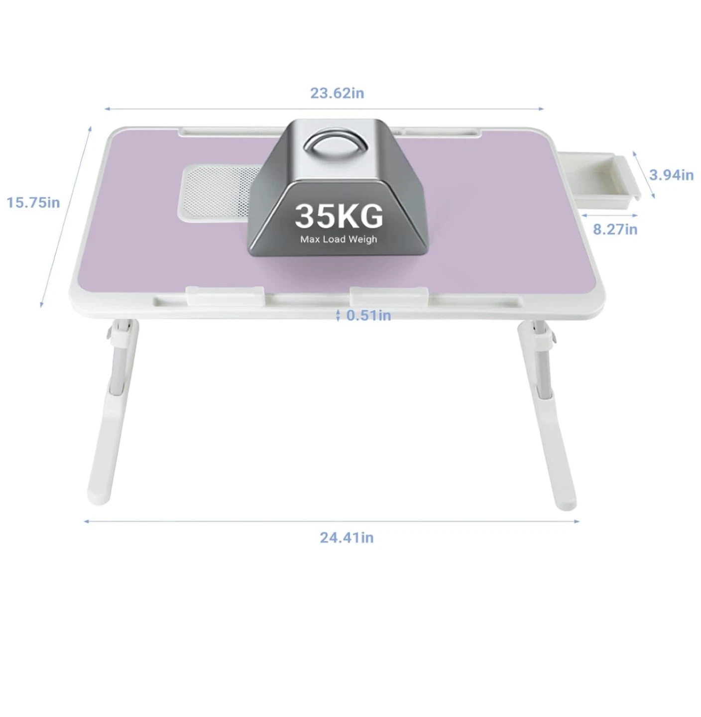 Adjustable Laptop Bed Desk with Cooling Fan - photo 2