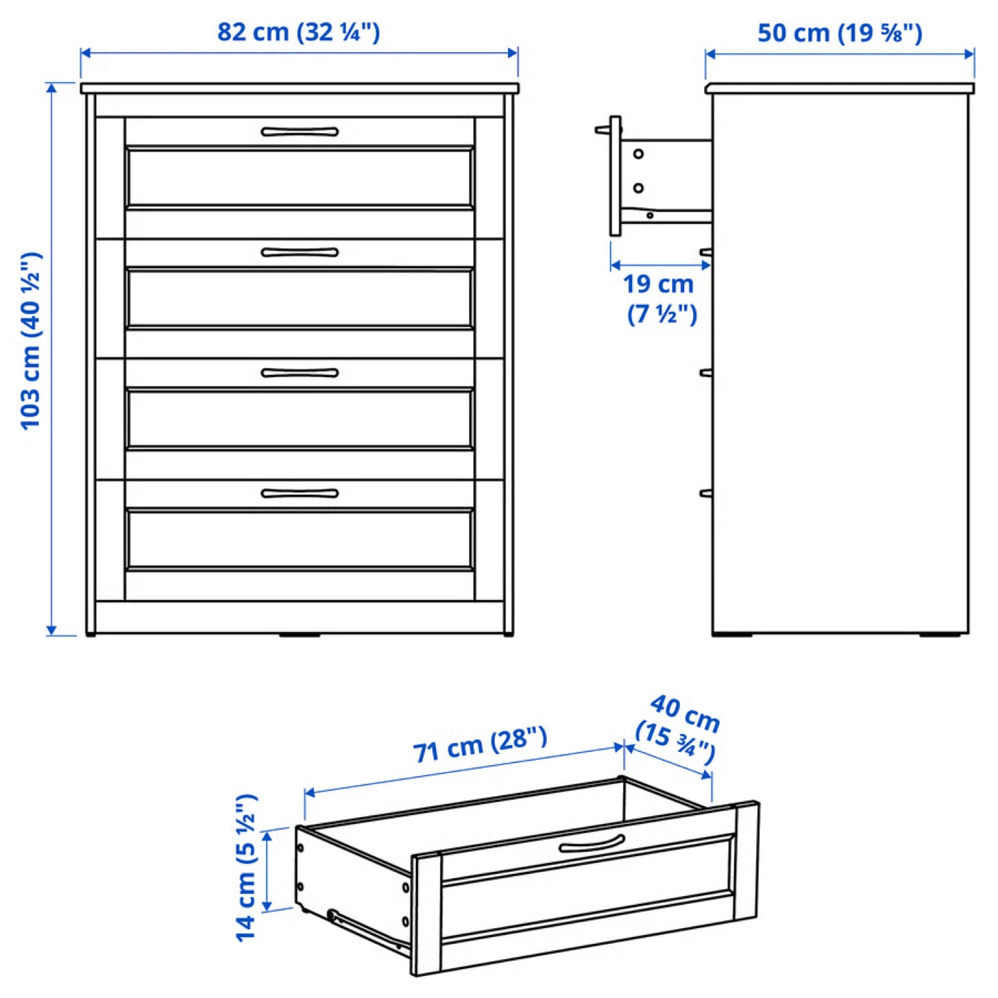IKEA White 4-Drawer Chest - photo 3