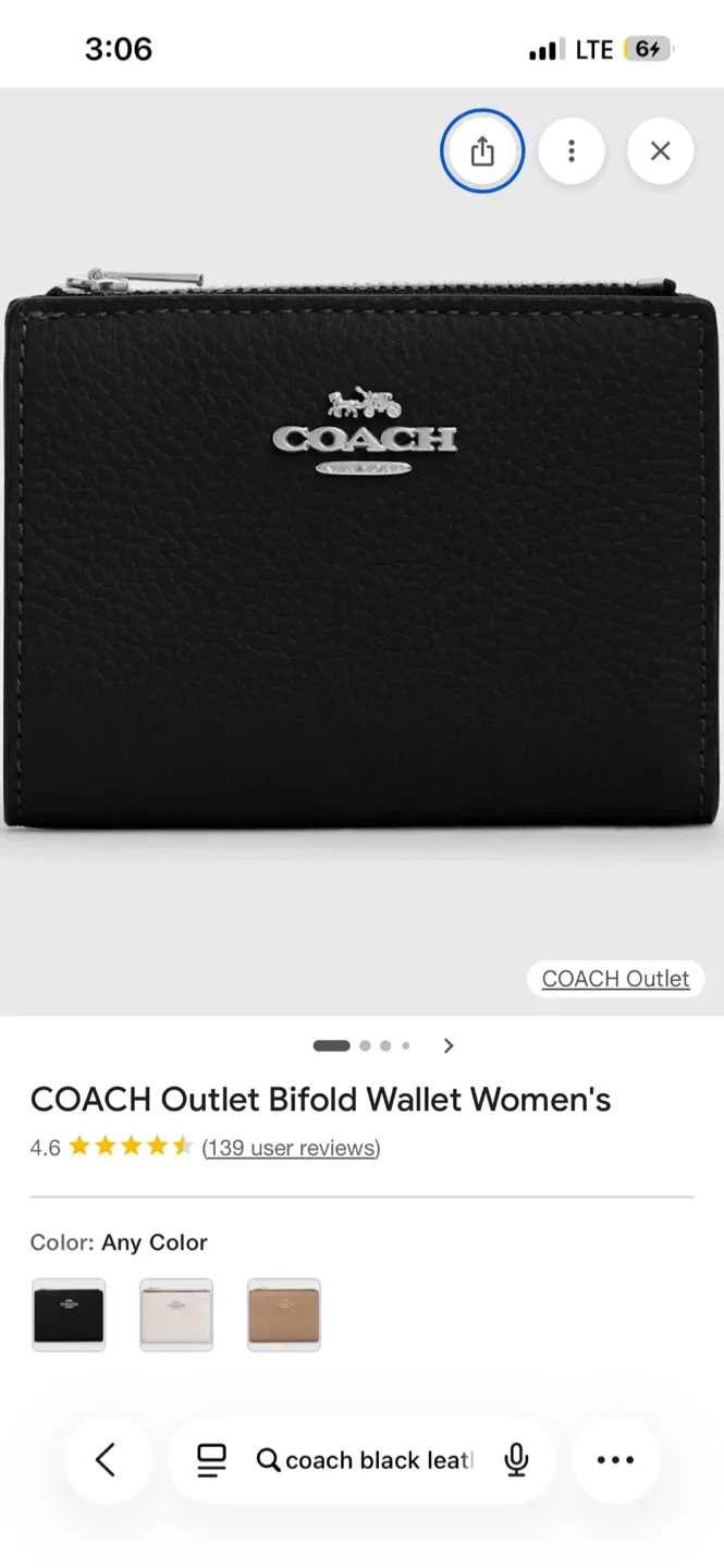 Coach Black Bifold Wallet