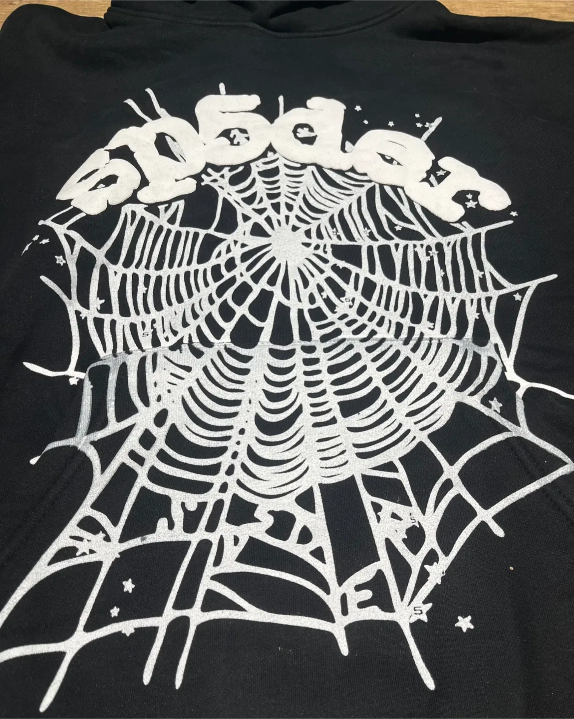 Sp5der Black OG Web Hoodie (Small,Large) image indicator(3)