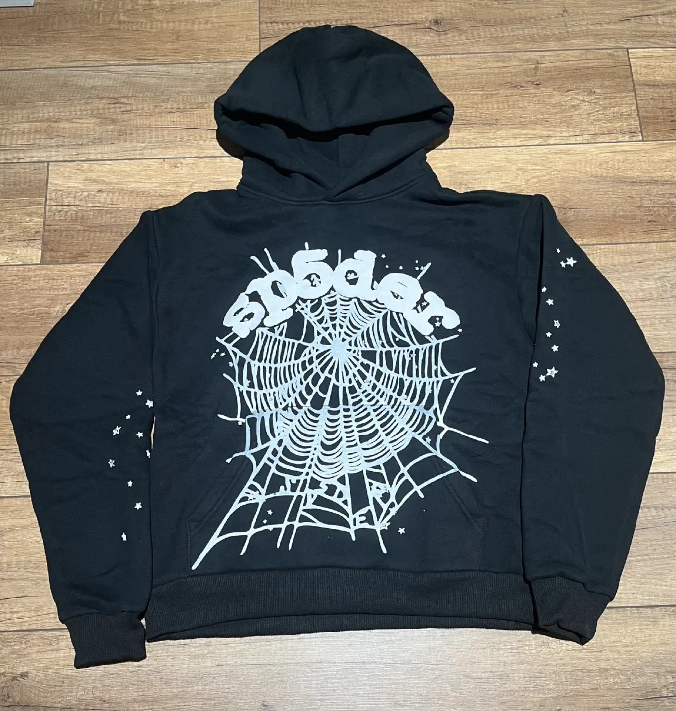 Sp5der Black OG Web Hoodie (Small,Large)