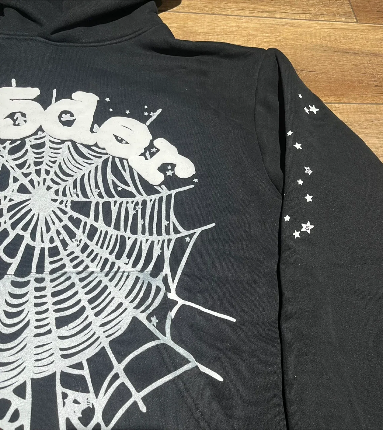 Sp5der Black OG Web Hoodie (Small,Large) image indicator(4)