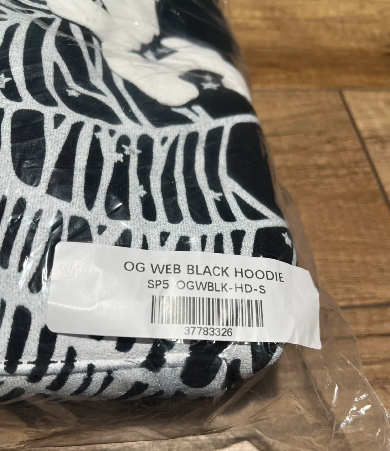 Sp5der Black OG Web Hoodie (Small,Large) image indicator(9)