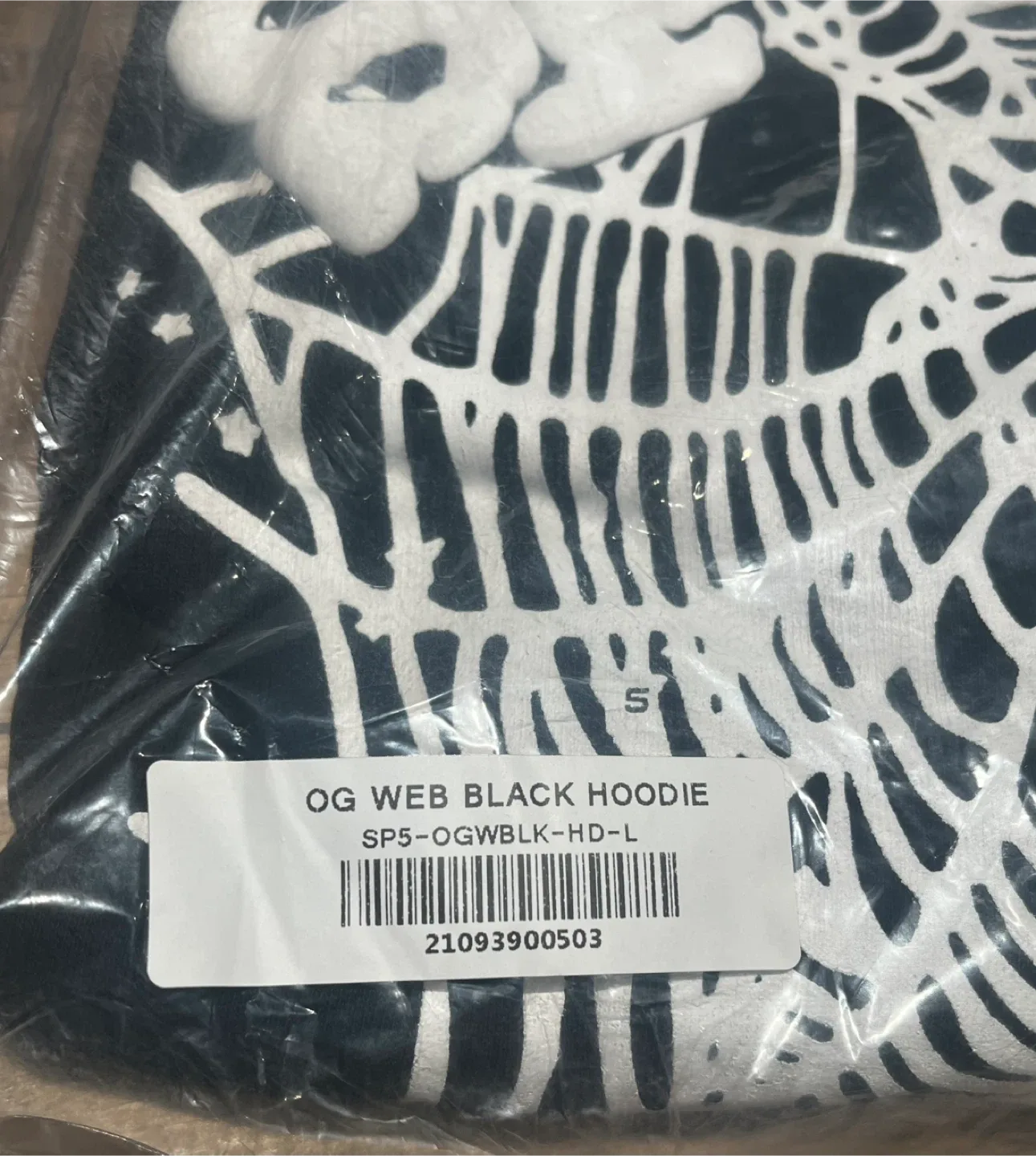 Sp5der Black OG Web Hoodie (Small,Large) image indicator(10)