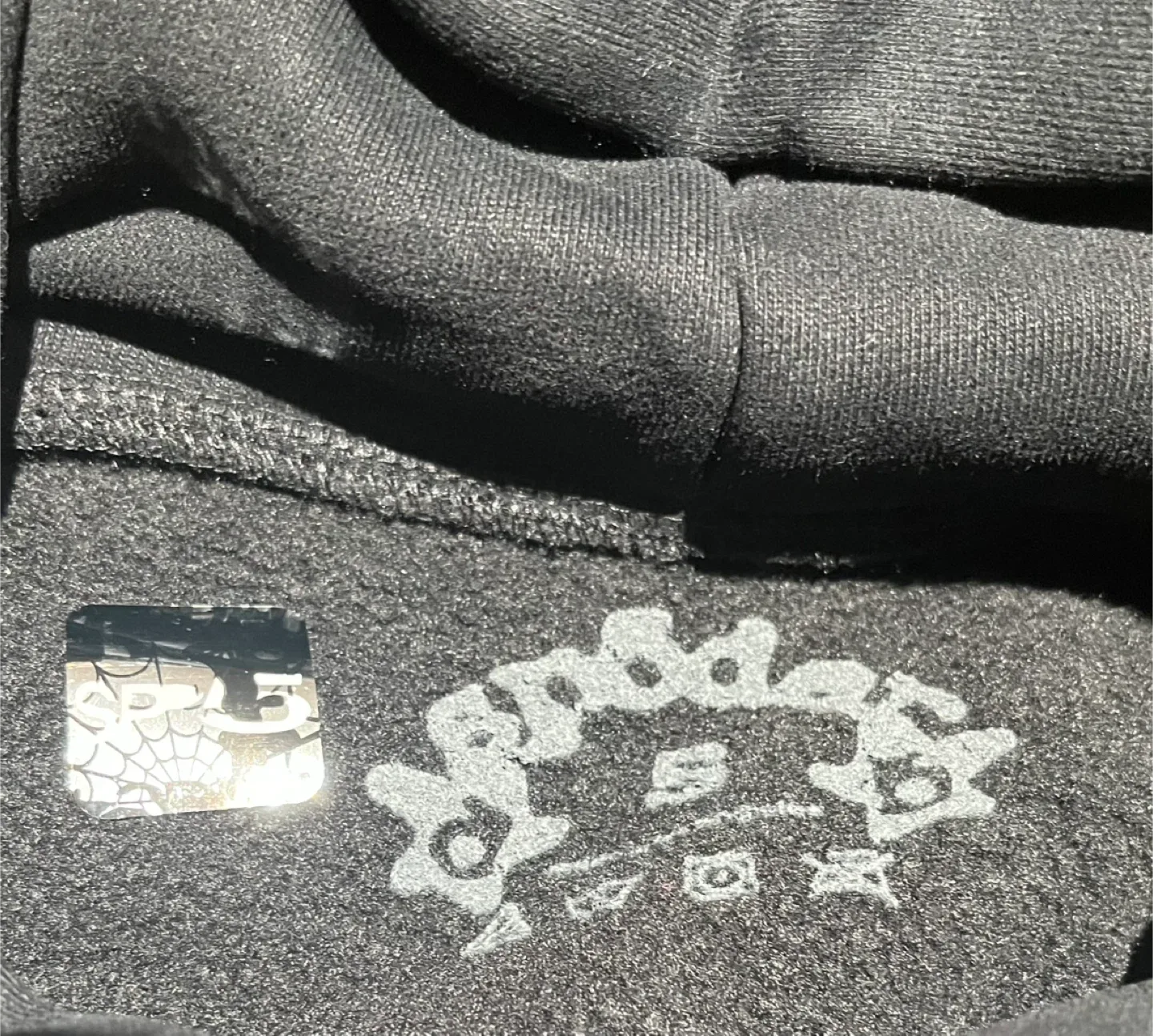 Sp5der Black OG Web Hoodie (Small,Large) image indicator(8)