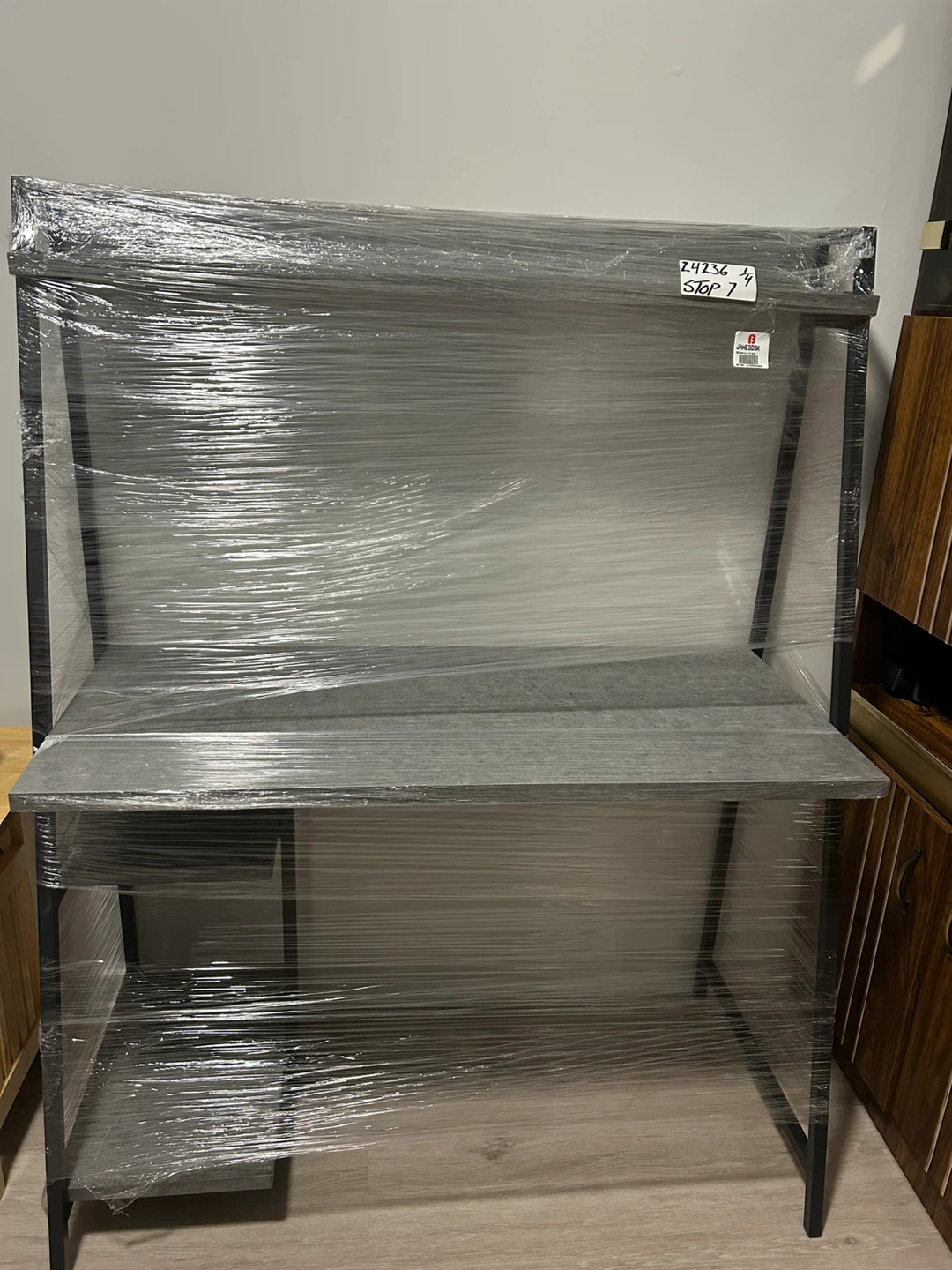 Grey computer Desk with Metal Frame