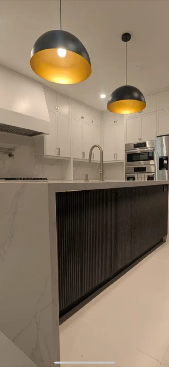 Black & Gold Dome Pendant Light Fixtures, 2 Pack image indicator(2)