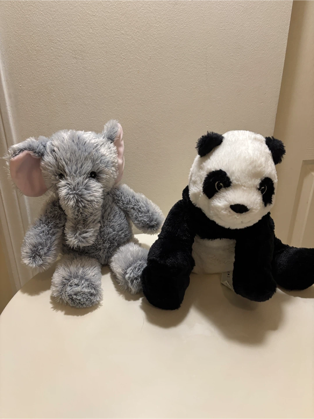 🐼 🐘 Soft Plush Panda & Rattle Elephant - 15” Each! - photo 2