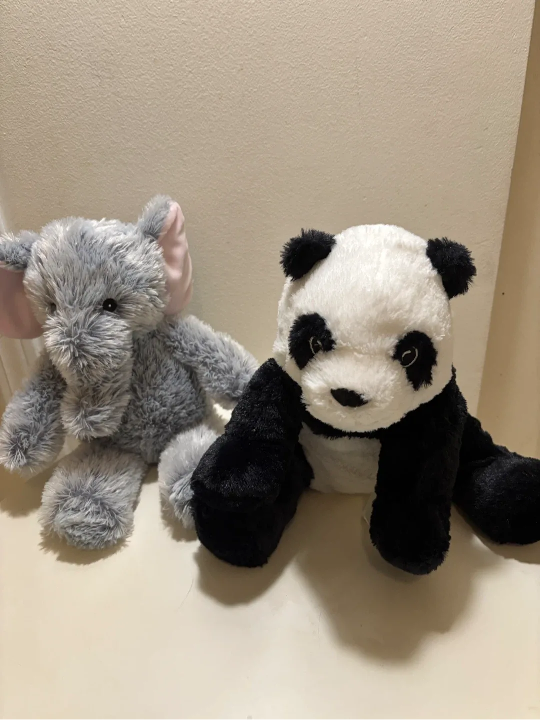 🐼 🐘 Soft Plush Panda & Rattle Elephant - 15” Each!