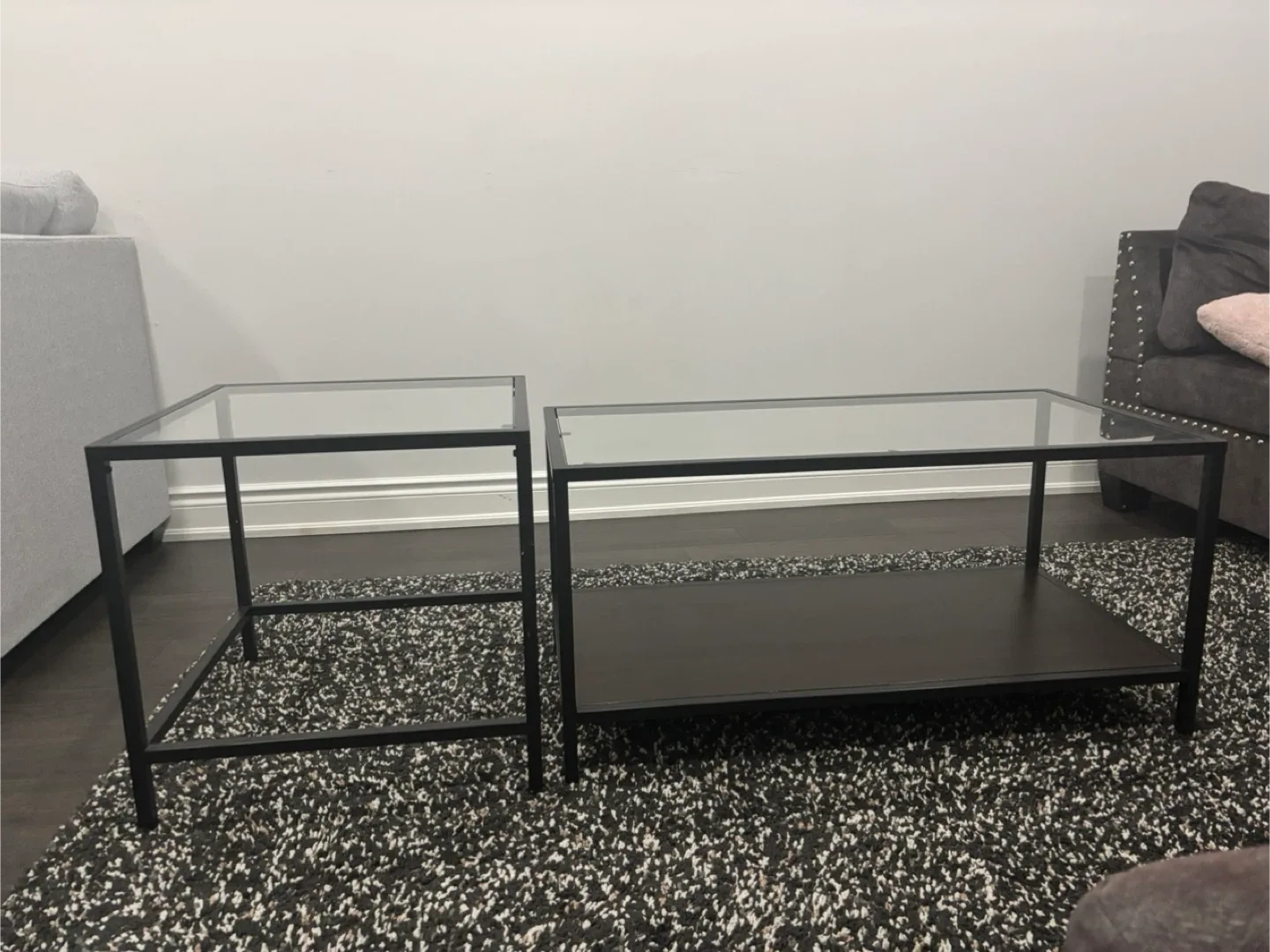Glass Coffee Table and Side Table Set