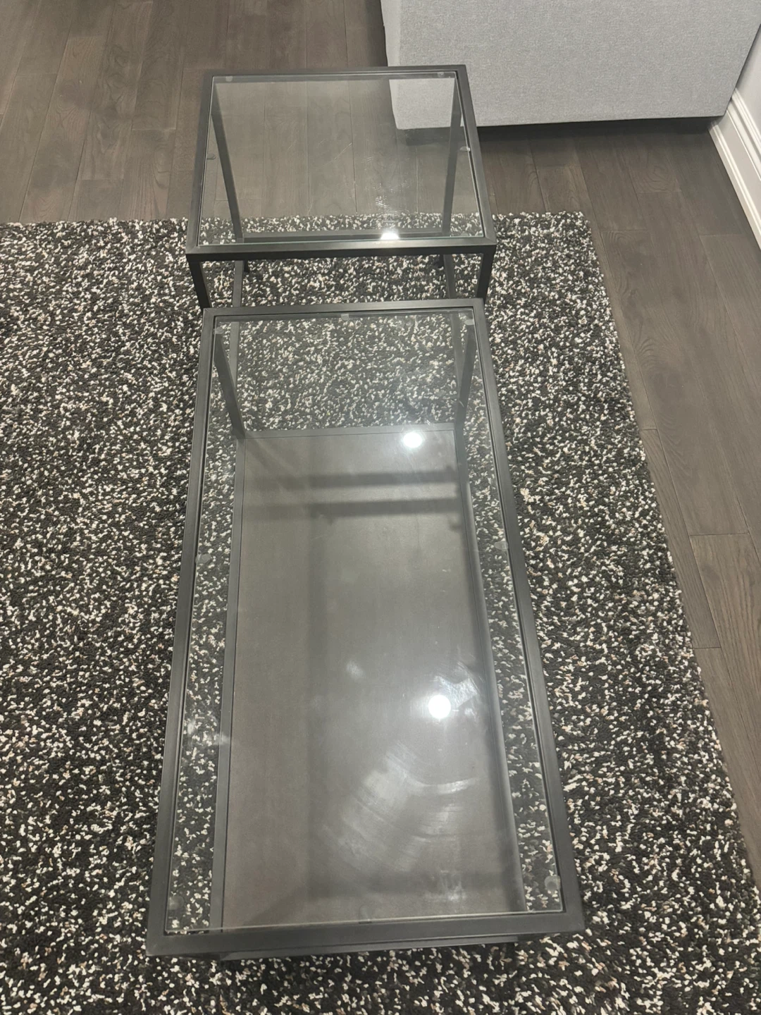 Glass Coffee Table and Side Table Set - photo 2
