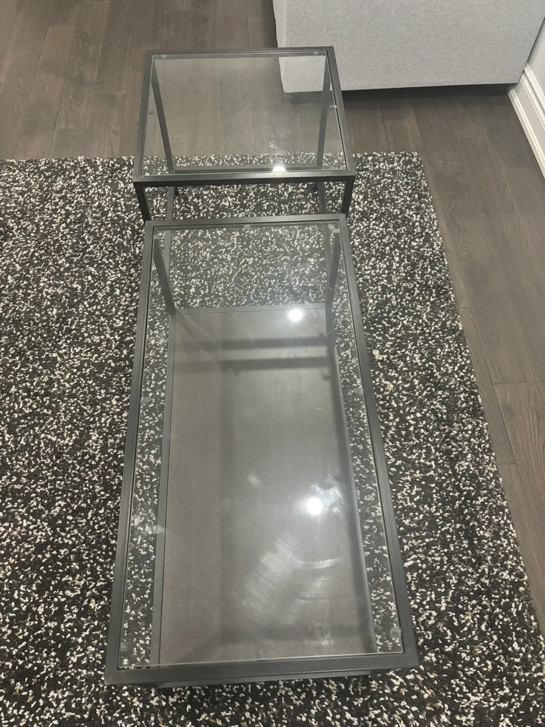 Glass Coffee Table and Side Table Set image indicator(2)
