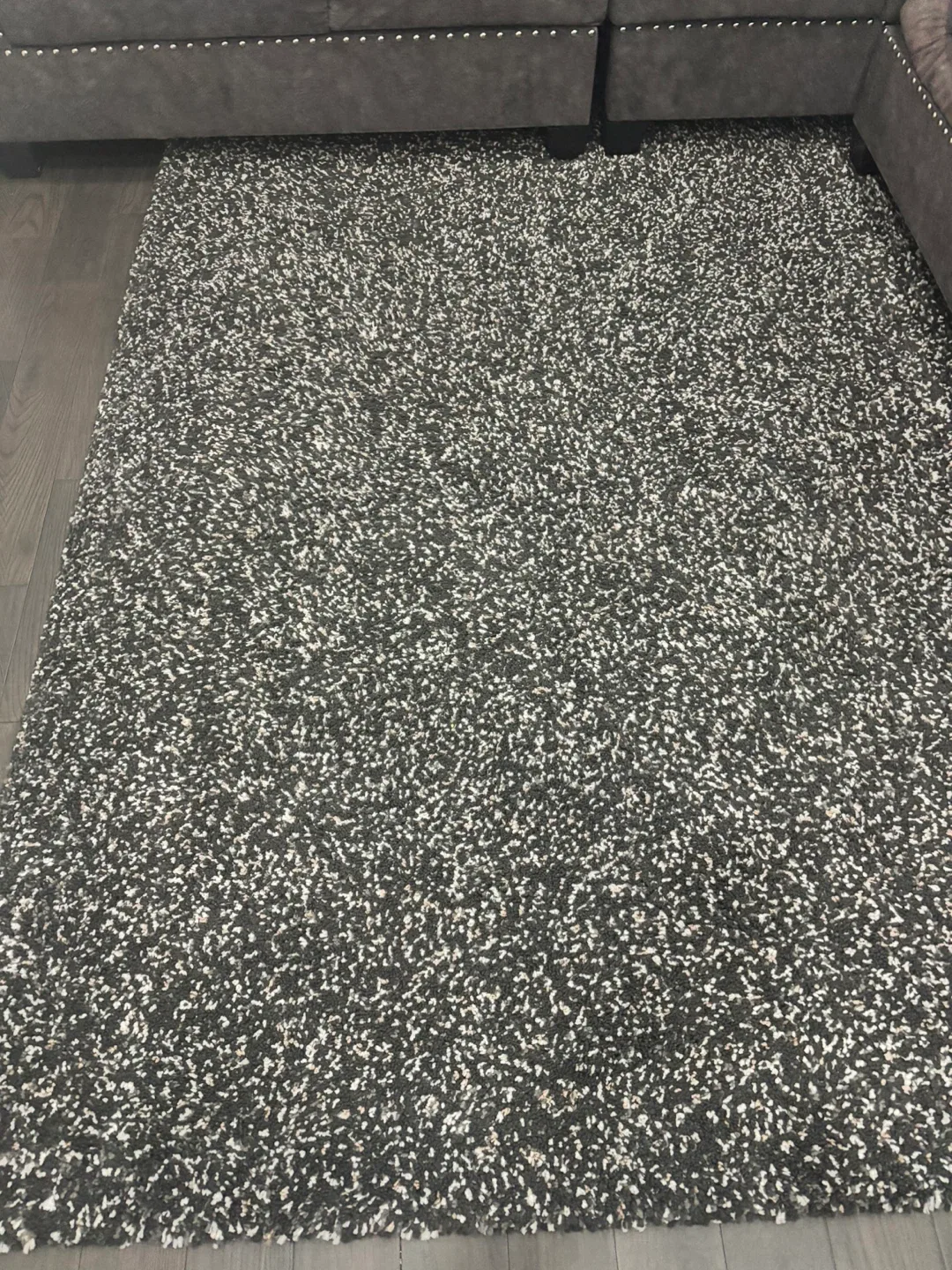 Grey & White Shag Rug