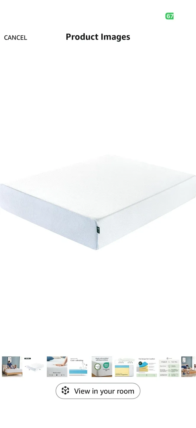 Zinus 12 inch king size Mattress