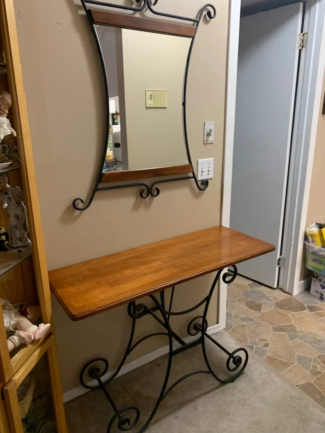 Hall Table and Mirror Set